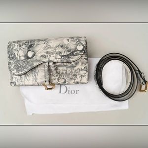 Christian Dior Jardin Natural Print Saddle Belt Bag